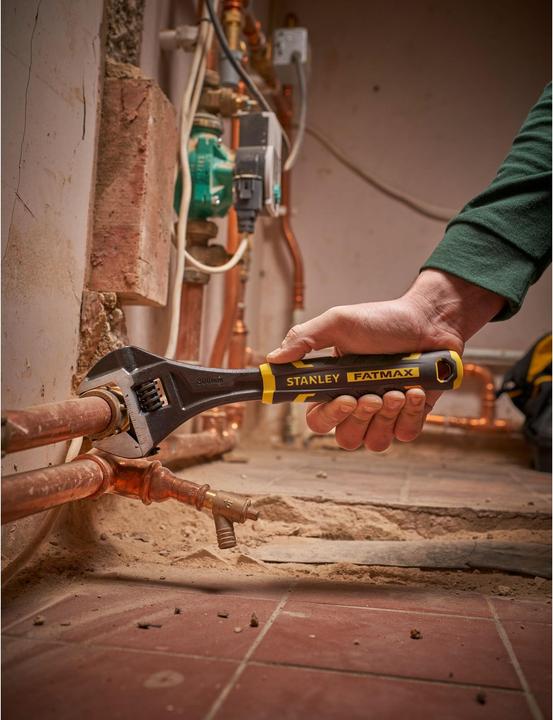Produktbild Stanley FATMAX Verstellbarer Rollgabelschlüssel 12 mit BiMaterial Griff für hohen Komfort und Kontrolle (300 mm)
