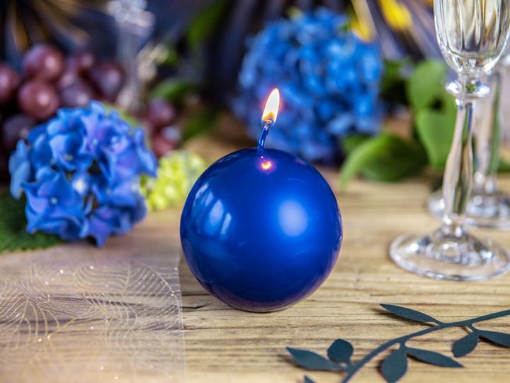Actual product image Partydeco Ball Candle Navy Blue - 6cm (10pcs) (10 pcs.)