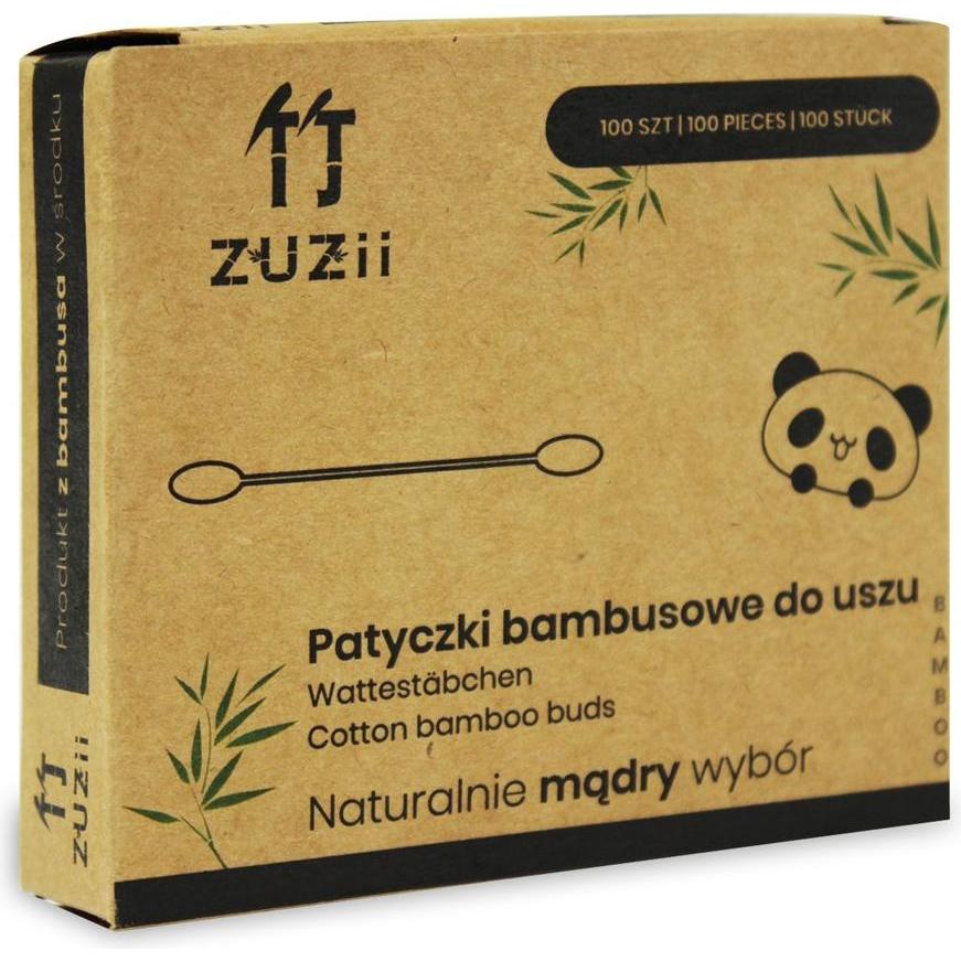 Zuzii , Cotton Fioc + Dischetti Di Cotone, Bastoncini Igienici In Bambù Con Cotone 100 Pz