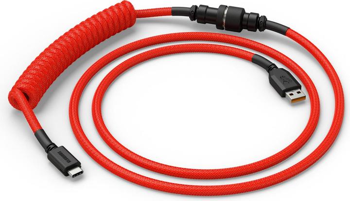 Actual product image Glorious GMMK Coiled Cable Crimson Red, coiled cable, USB-C/USB-A - red/black (1.40 m)