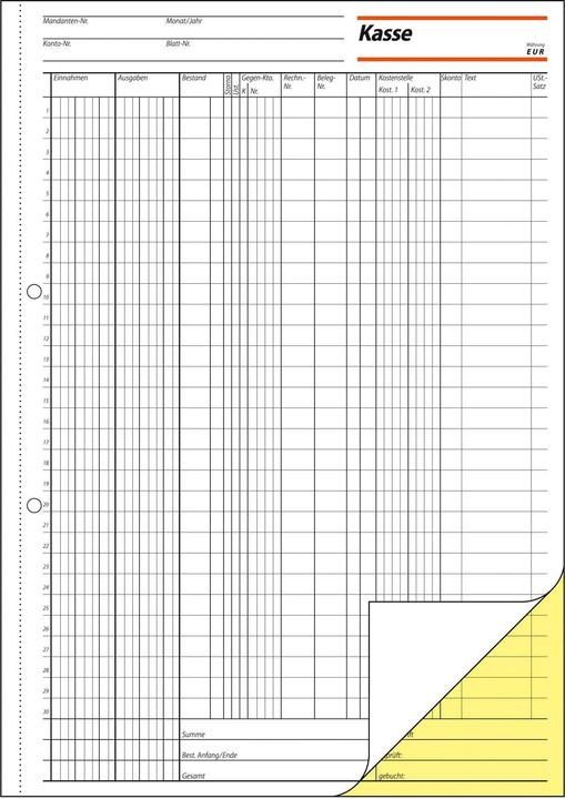 Produktbild Sigel Kassenbuch/EDV Formularbuch KG429 (A4, Liniert, Harter Einband)