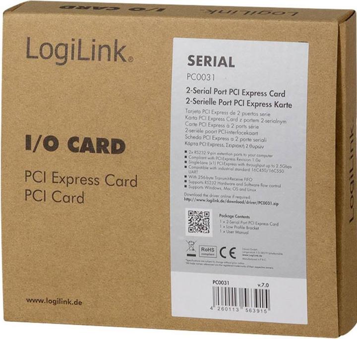 Produktbild LogiLink 2 x serielle (COM) PCIe