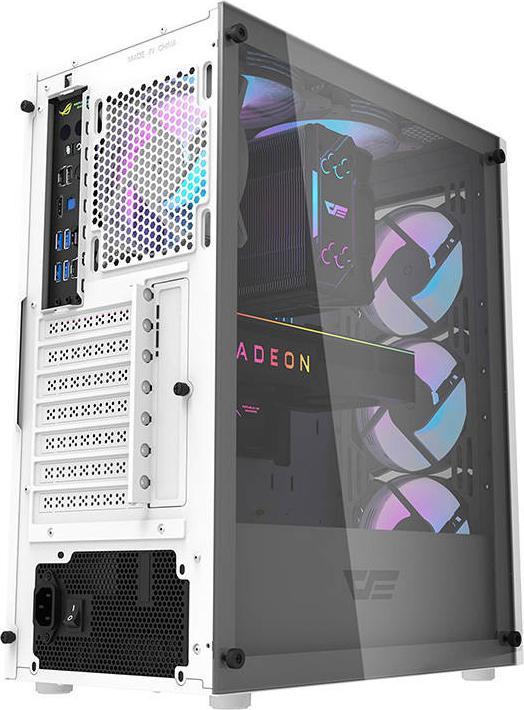 Actual product image Darkflash Tech Computer Case DK352 Plus with 4 fans (Black & White) (ITX, E-ATX, ATX)