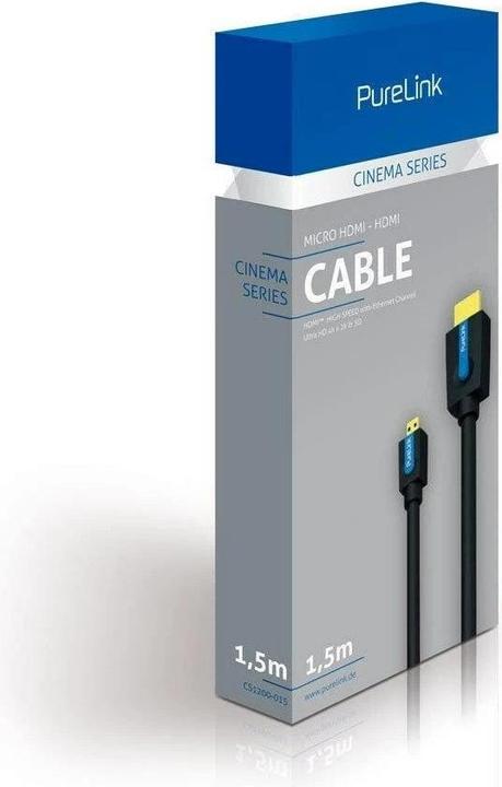Produktbild Purelink micro HDMI (Typ D) — HDMI (Typ A) (1.50 m, HDMI, 2.0)