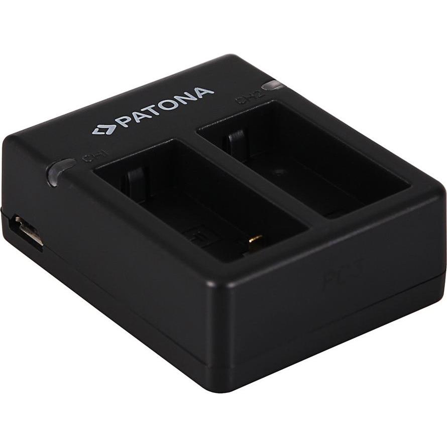 Patona USB Dual Ladegerät f. GoPro Hero 3 AHDBT-301 inkl. Micro-USB Kabel, Accessori action cam, Nero