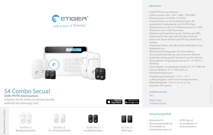 Etichetta energetica eTiger S4 Combo (Attuatore di riscaldamento)