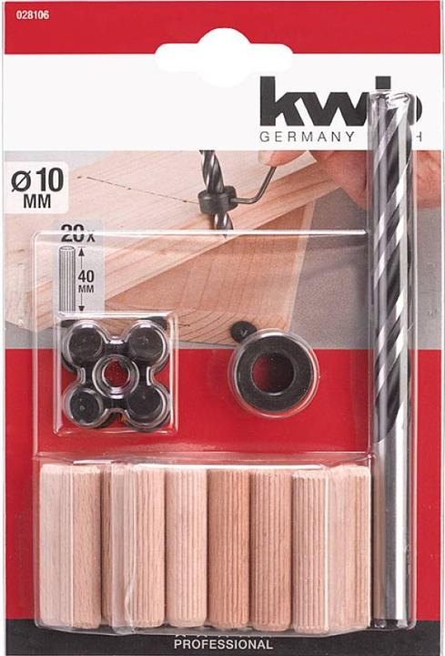 Produktbild kwb Holzbohrer/Dübel-Satz 10mm (10, 10 Millimeter, 10 mm)