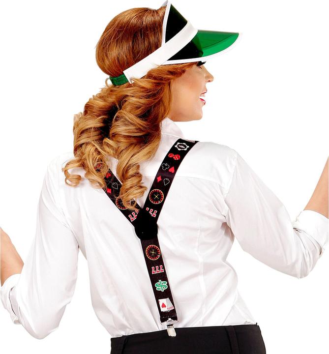 Actual product image Widmann Adjustable braces with clips Poker motifs (One size)