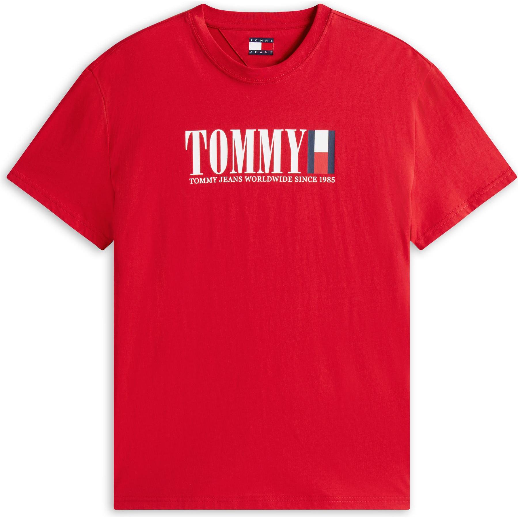 Tommy Jeans, Uomini, Maglietta, Tjm Reg Tommy Dna Flag Tee Ext, Rosso, (L)