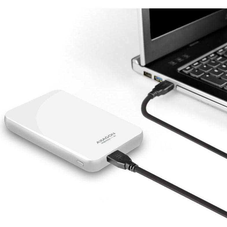 Thumbnail - Axagon EE25-F6S externes 2,5"-Gehäuse, USB3.0 /SATA 6G, Kunststoff (2.5"), Festplattengehäuse, Weiss