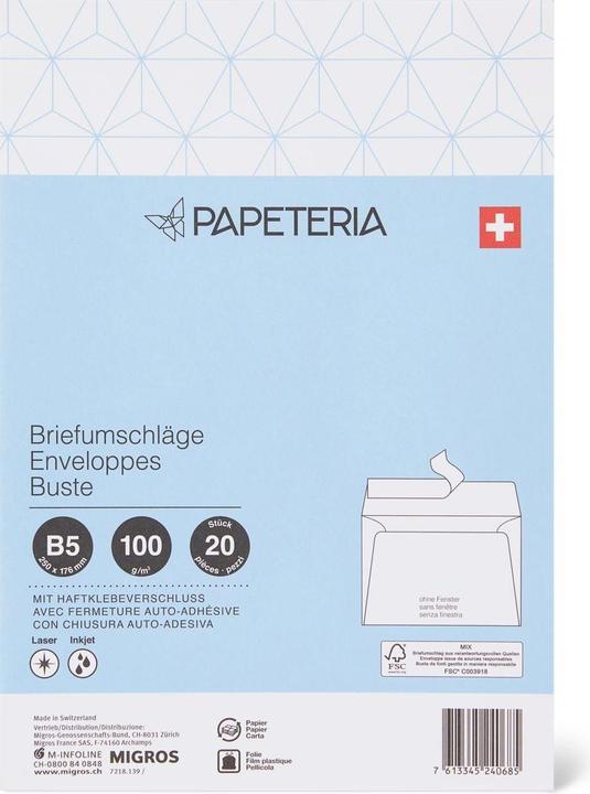 Actual product image Papeteria B5 envelopes (B5, 20x)