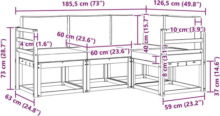 Produktbild vidaXL Outdoor-Sofa
