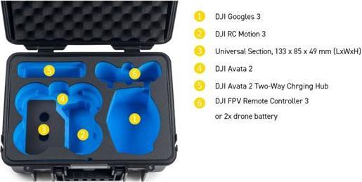 Image du produit B&W International B&W drone.case PP.166 jaune pour DJI Avata 2 (Valises de drone, DJI Avata 2)