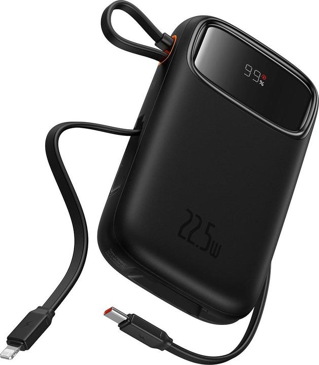 Actual product image Baseus QPOW 2 DUAL KABLOLU 10.000 MAH 22.5W POWERBANK-SIYAH (10000 mAh, 22.50 W, 37 Wh)