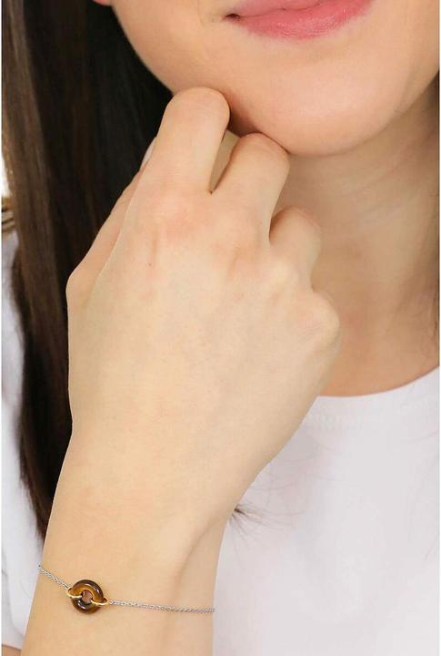 Actual product image Ti Sento Milano Tiger Eye Brown Stone Bracelet 2968TE (20 cm, 925 Sterling silver)