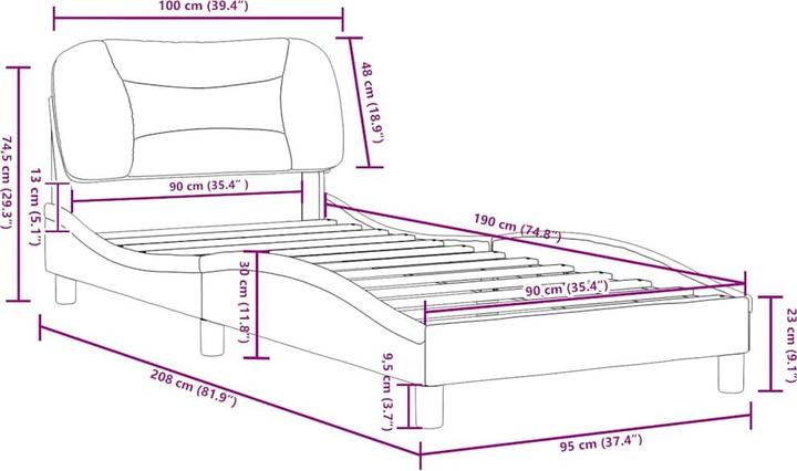 Image du produit vidaXL Bettgestell (90 x 190 cm)