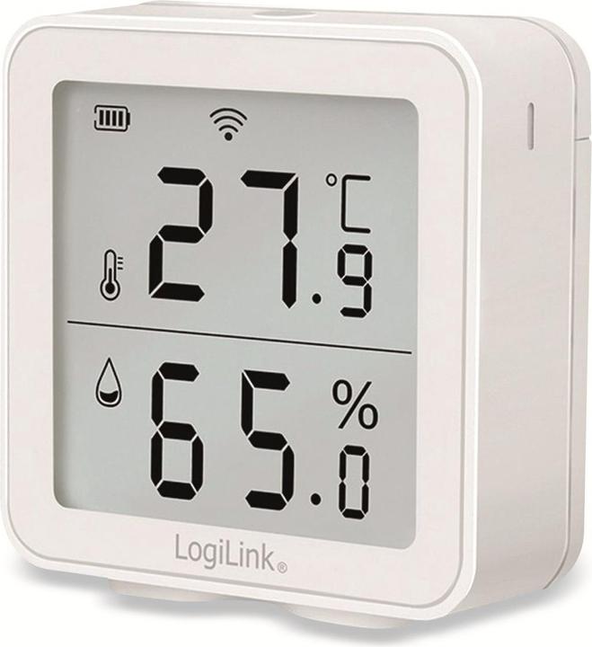 Productafbeelding LogiLink Thermo-hygro-meter, witte Wi-Fi bewaking op afstand via Smart Life App (gratis), - 1 pc.