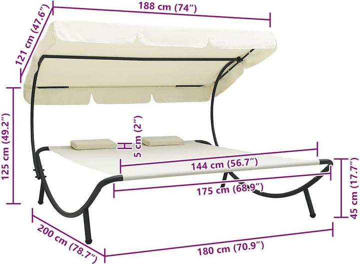 Immagine prodotto vidaXL Sonnenliege (200 cm)