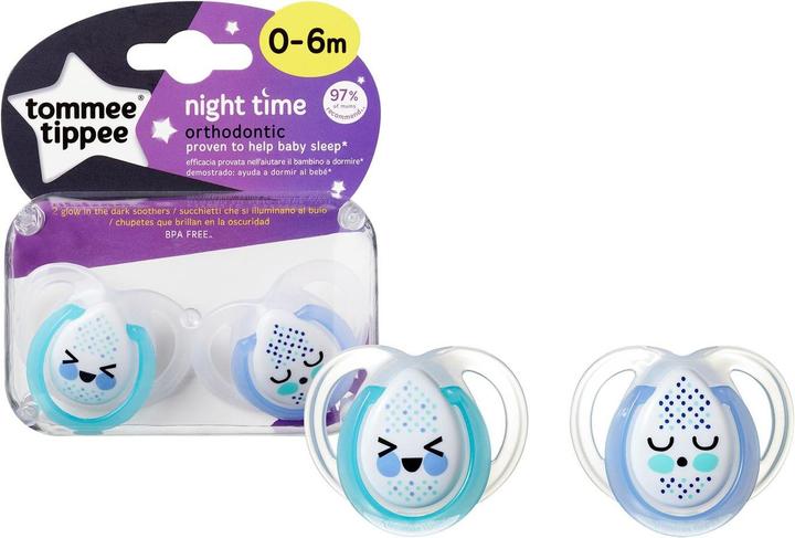 Actual product image Tommee Tippee silicone soother NIGHT STYLE, 0-6 months, 2 pcs, 43336103 (2 x, up to 6 M.)