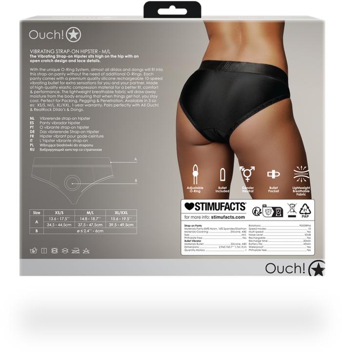 Image du produit Ouch! Vibrating Strap-on Hipster - M/L