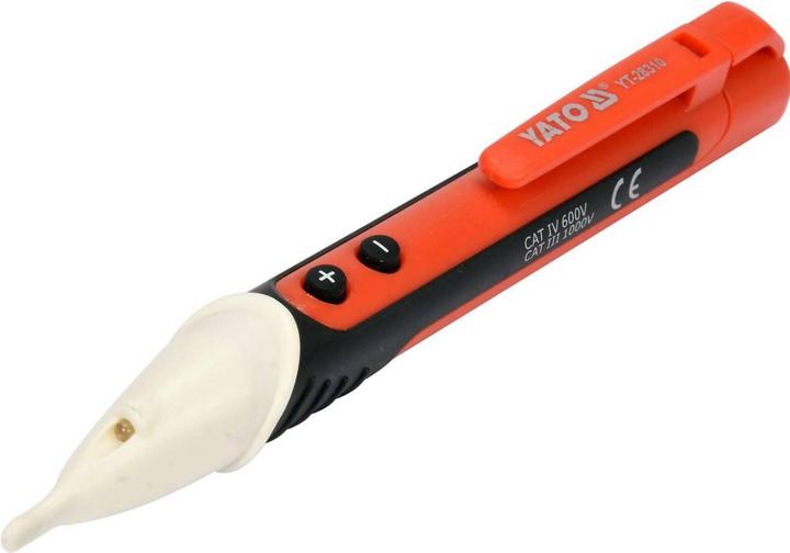 Immagine prodotto Yato Tester professionale di tensione senza contatto/tester di fase con LED, cicalino acustico e torcia