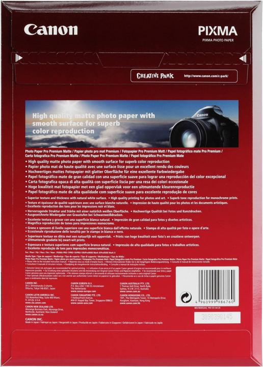 Produktbild Canon PM-101 Pro Premium Matte (210 g/m², A4, 20 x)