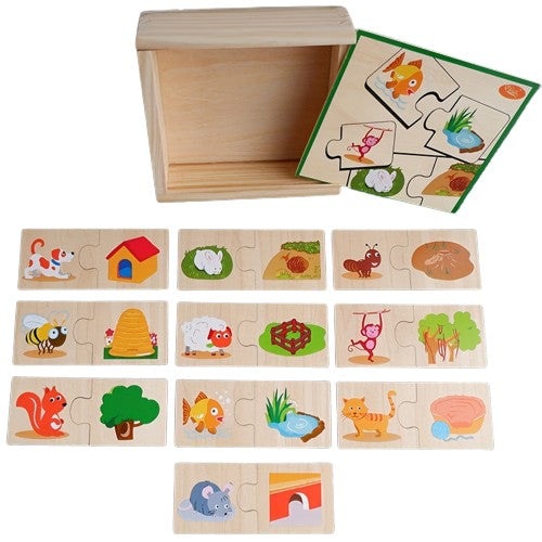 Produktbild Activity Board Puzzle-Holzspielzeug, Holzpuzzle-Box, Tiere und Haus Puzzle-Box
