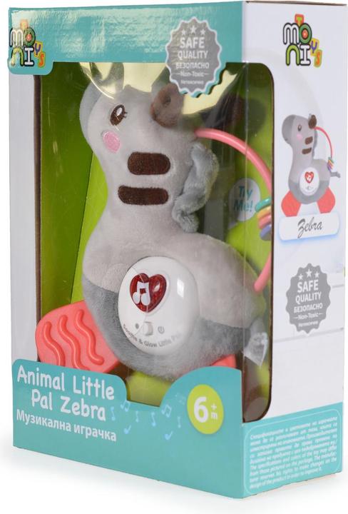 Actual product image Moni Music soft toy zebra SL88007