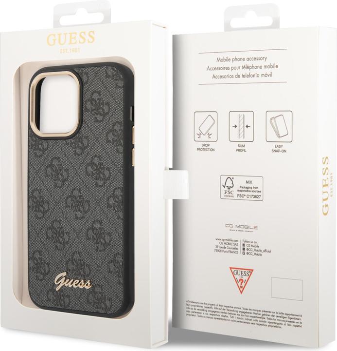 Produktbild Guess GUHCP14LHG4SHK iPhone 14 Pro 6,1" czarny/black hard case 4G Vintage Gold Logo (Apple iPhone 14 Pro)