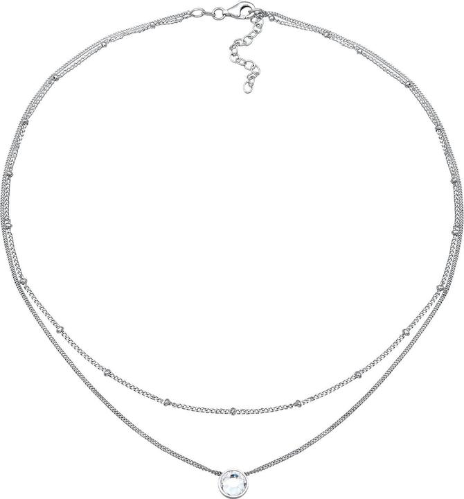 Actual product image Elli Necklace Choker Layer Crystal Ball Chain 925 Silver (925 sterling silver, Glass crystal)