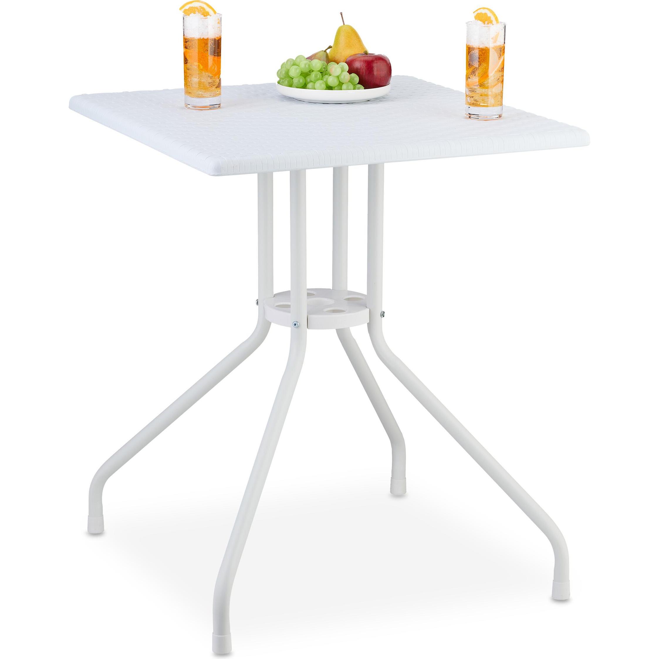 Relaxdays, Gartentisch + Balkontisch, Gartentisch (61 cm)