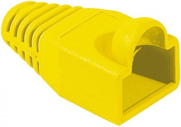 Image du produit Exertis Connect Passe-fils anti-pli pour connecteur modulaire RJ45, câble rond, jaune, 10 pièces Passe-fils (Connecteur Douille)