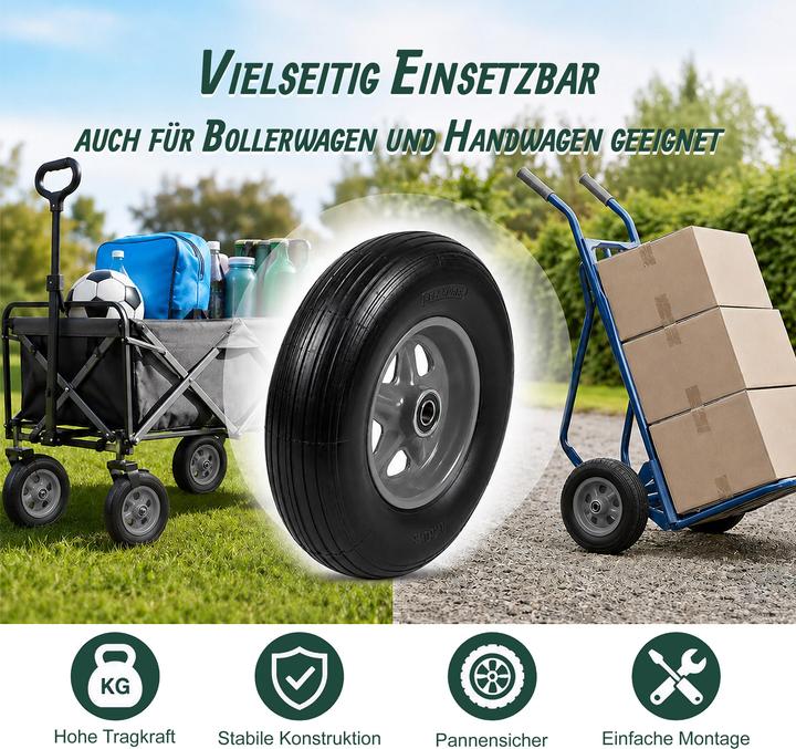 Produktbild Relaxdays 2x Schubkarrenrad