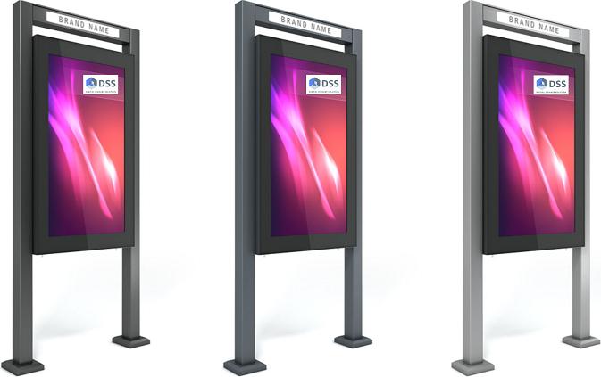 Image du produit DSS Stèle d'extérieur Portrait, écran 55", noir