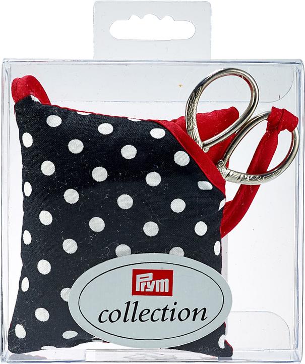 Produktbild Prym Nadelkissen und Schere Polka Dots schwarz/weiss 9.50 x 10 x 4 cm