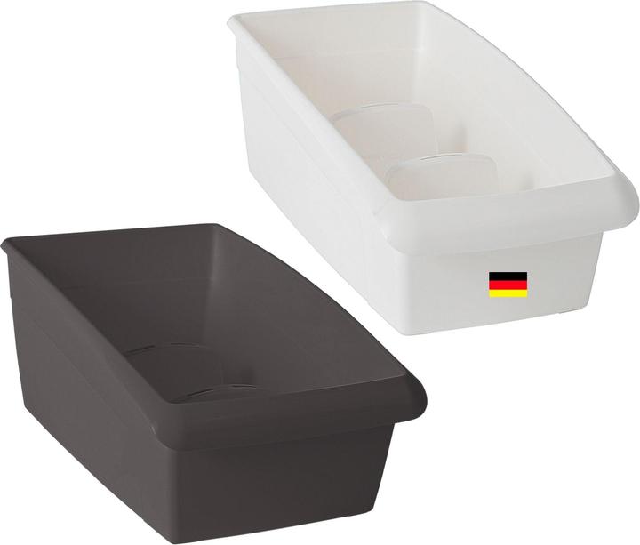 Produktbild Novaliv Kosmetik Aufbewahrung Set - 25 x 12 cm und 25 x 16 cm ANTHRAZIT GRAU - Make-up Pinselhalter (12 cm, 2x)