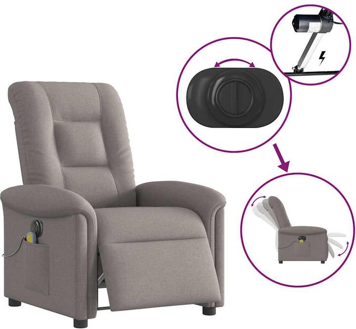 Produktbild VidaXL Massagesessel Elektrisch Taupe Stoff
