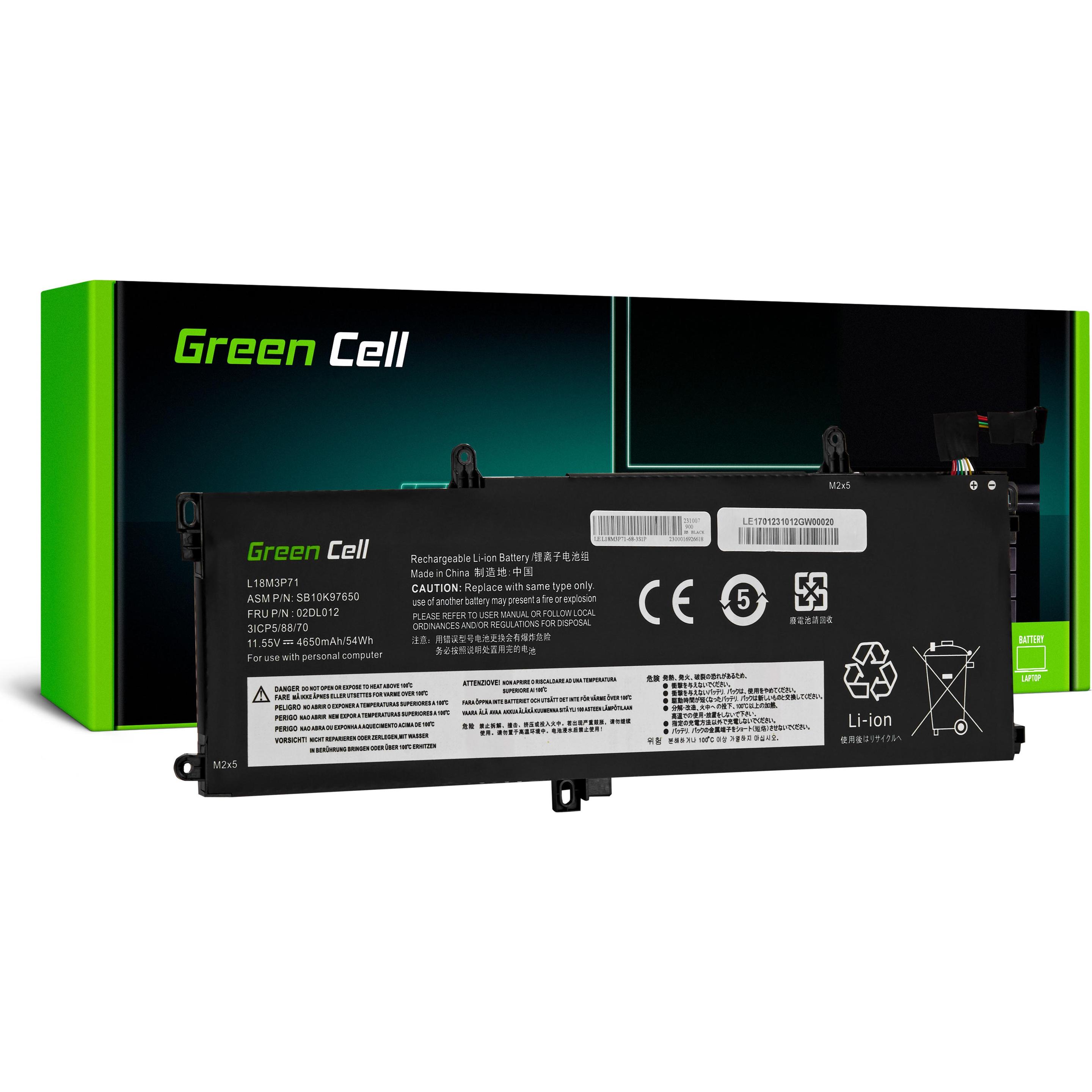 Thumbnail - GreenCell Laptop Battery for Lenovo ThinkPad T590 T15 P15s P53s - 4650mAh (3 Zellen, 4650 mAh), Notebook Akku