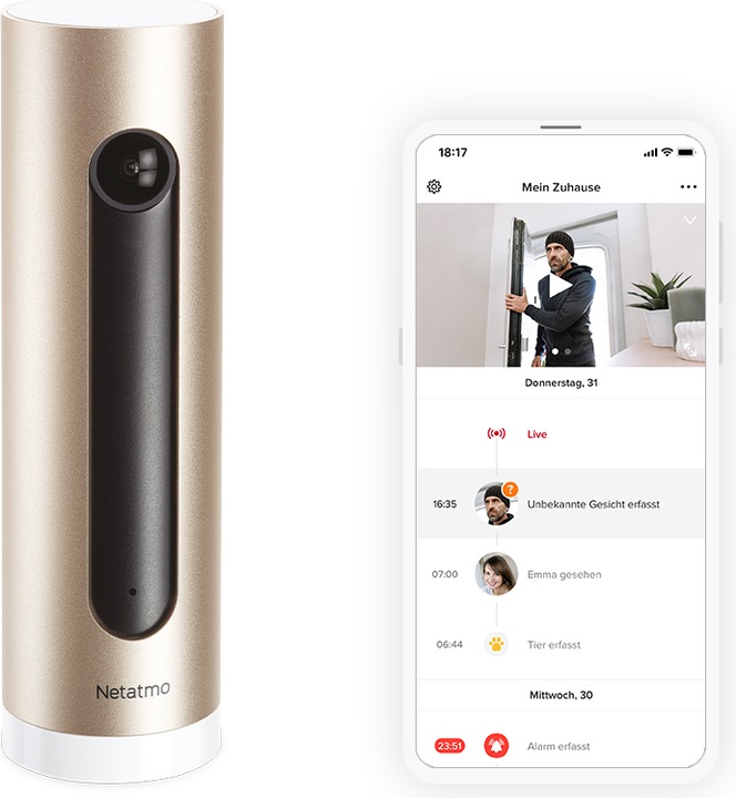 Produktbild Netatmo Aussenkamera mit Sirene + Innenkamera Bundle (1920 x 1080 Pixels)