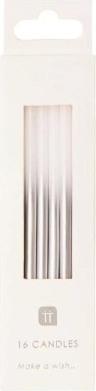 Actual product image TALKING TABLES Candles white and silver ombre - 16 pieces (16 pcs.)