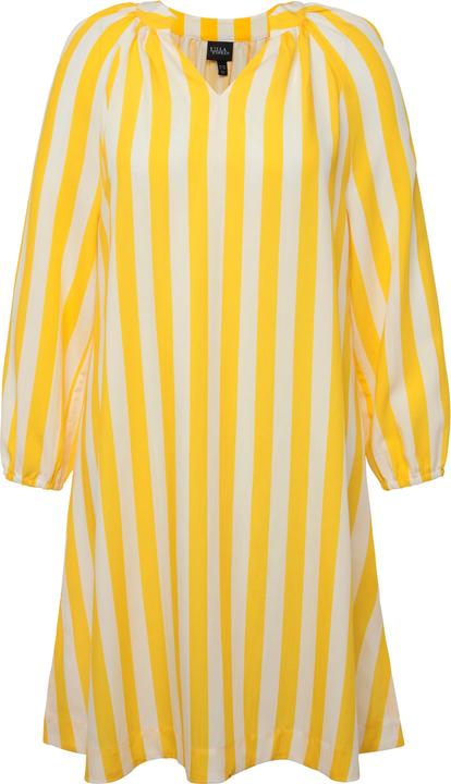 Produktbild Ulla Popken Kleid, Streifen, A-Linie, V-Ausschnitt, Langarm (54)