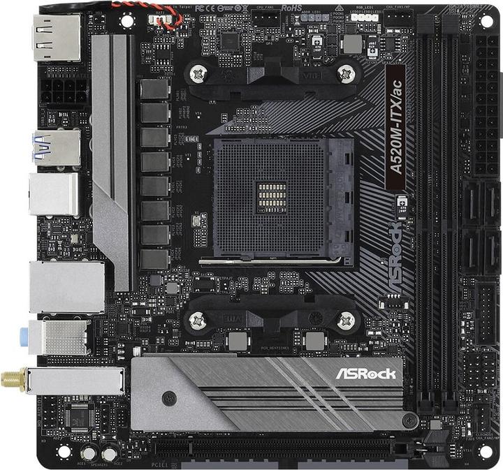 Actual product image AsRock A520M-ITX/ac (AM4, AMD A520, Mini-ITX)