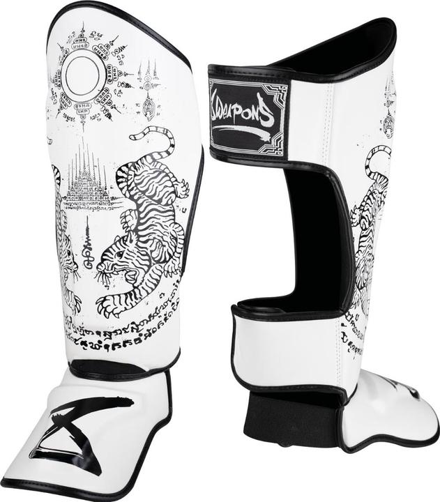 Actual product image 8Weapons 8 WEAPONS Shin Guards - Sak Yant Tigers white M (M)