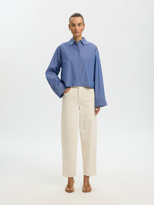 Produktbild Selected Baumwoll Crop-Bluse (40)