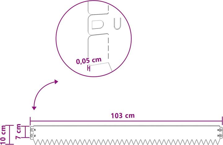 Produktbild vidaXL Raseneinfassung (103 cm)