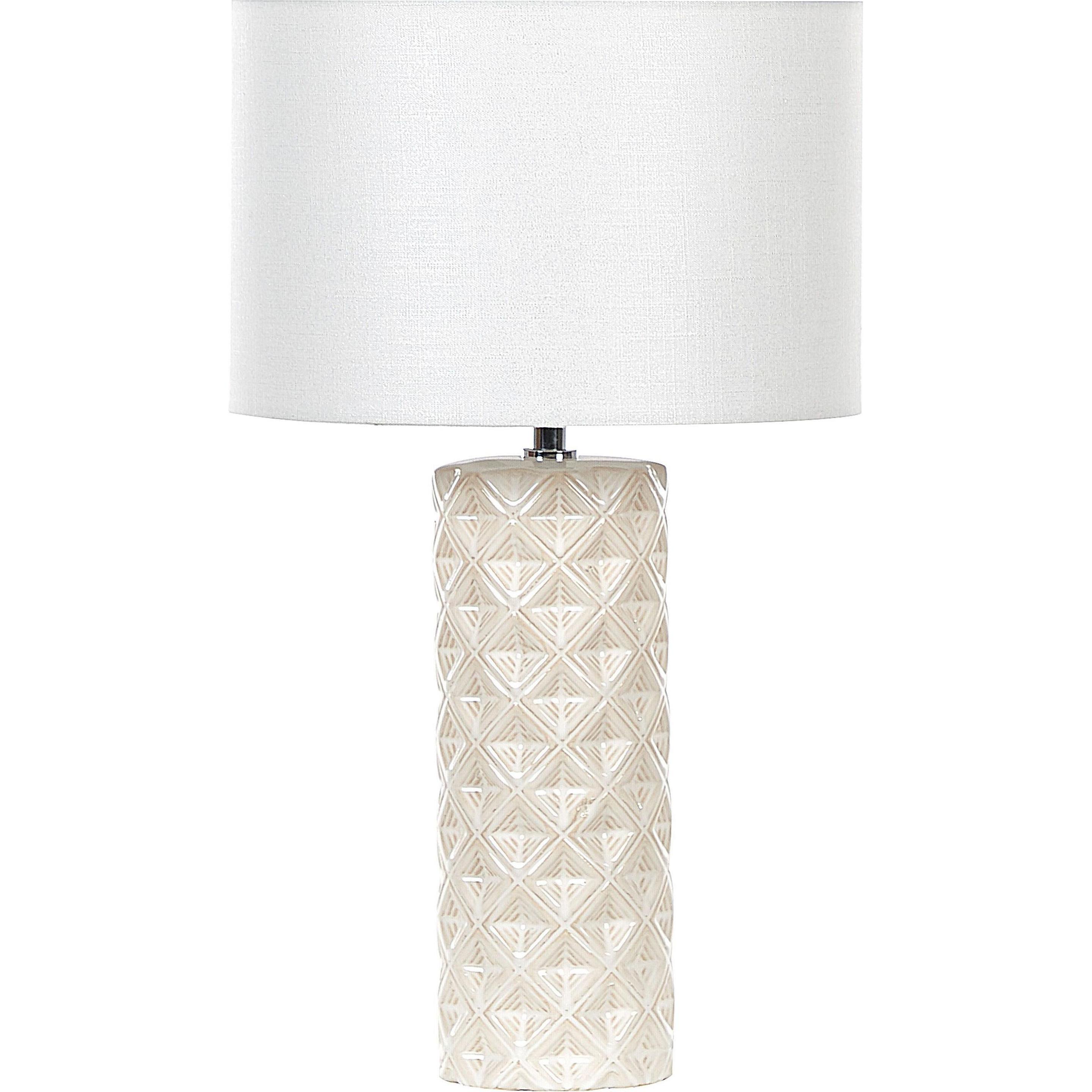 Beliani, Tafellamp, Tafellamp beige Keramiek 49 cm Trommelvorm BALONNE