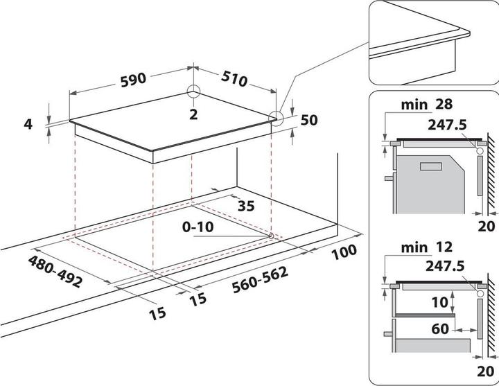 Image du produit Whirlpool WB B8360 NE (59 cm, Table de cuisson à induction)