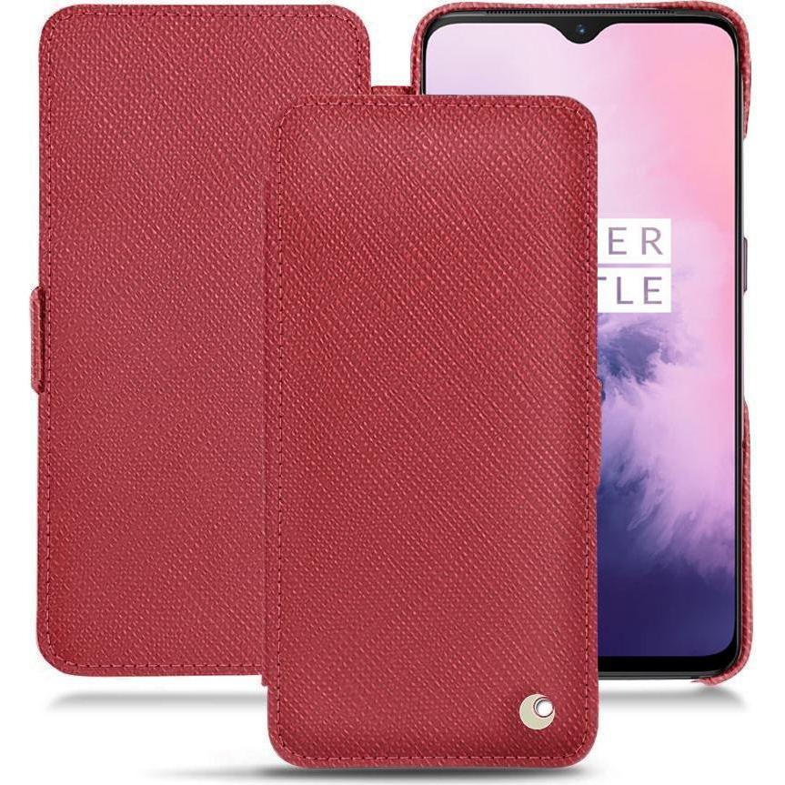 Noreve Lederschutzhülle horizontal (OnePlus 7), Smartphone Hülle, Rot
