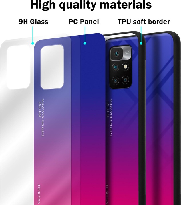 Productafbeelding Cadorabo TPU 2 Kleuren Glazen Hoesje (Xiaomi Redmi 10)