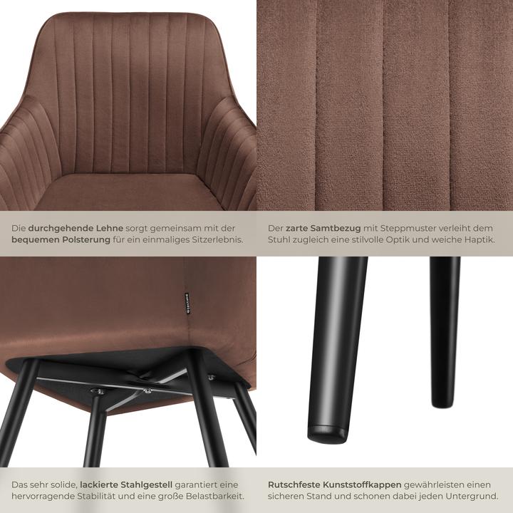 Actual product image tectake Chair Marilyn, Velvet look, quilted